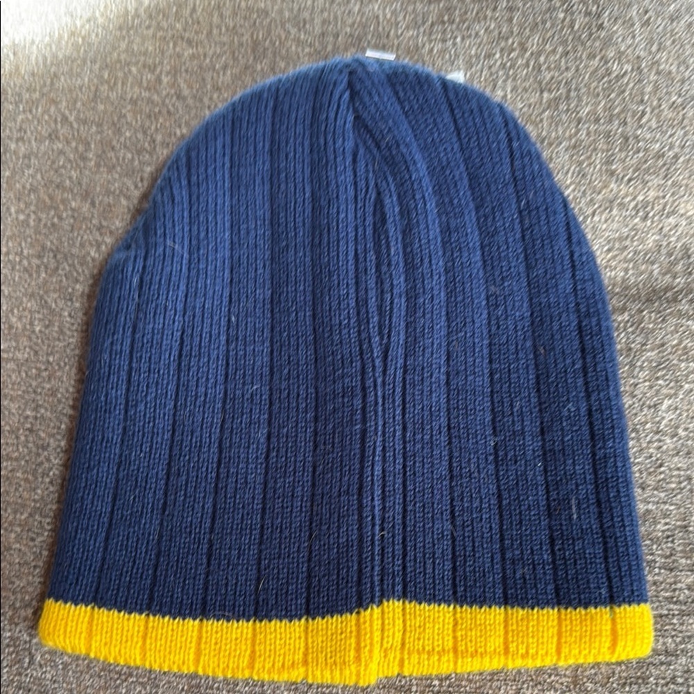 Collegiate Kids Blue & Yellow Michigan Embroidered Beanie, NWT - Picture 3 of 4